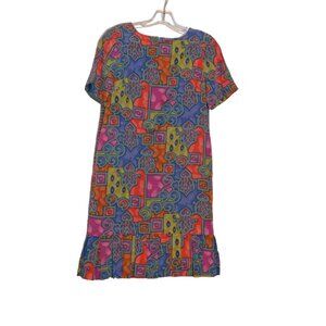 Liz Claiborne PETITE Dresses Lining Style-60s Pattern Colors 100% SILK Lady' 10